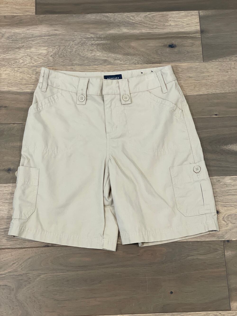 Sonoma 100% Cotton Chino Shorts Size 6 Tan Feminine Cargo